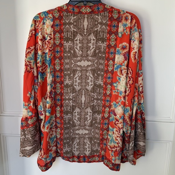 Free People Wildflower Bohemian Kimono Floral Print Front Zip Jacket XSMALL - Picture 13 of 13